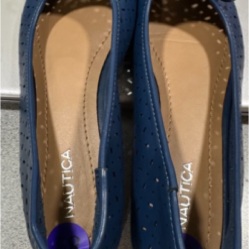 Nautica Blue Perforated Loafers with Bow - Picture 4 of 4